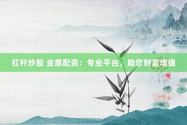 杠杆炒股 金惠配资：专业平台，助您财富增值