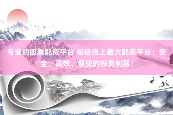 专业的股票配资平台 揭秘线上最大配资平台：安全、高效、便捷的投资利器！