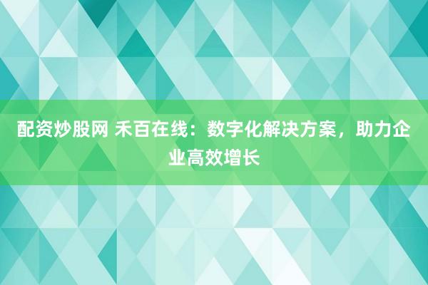 配资炒股网 禾百在线：数字化解决方案，助力企业高效增长