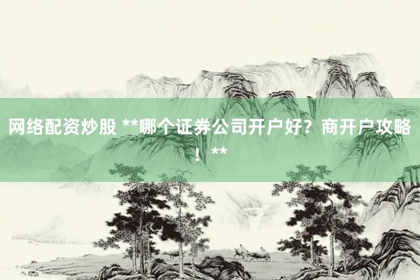 网络配资炒股 **哪个证券公司开户好？商开户攻略！**