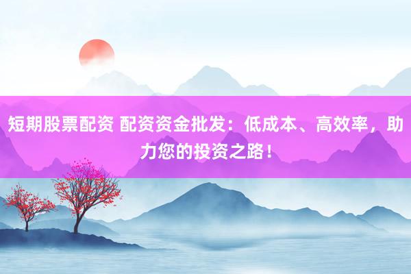 短期股票配资 配资资金批发：低成本、高效率，助力您的投资之路！