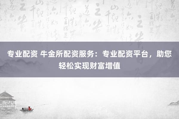 专业配资 牛金所配资服务：专业配资平台，助您轻松实现财富增值