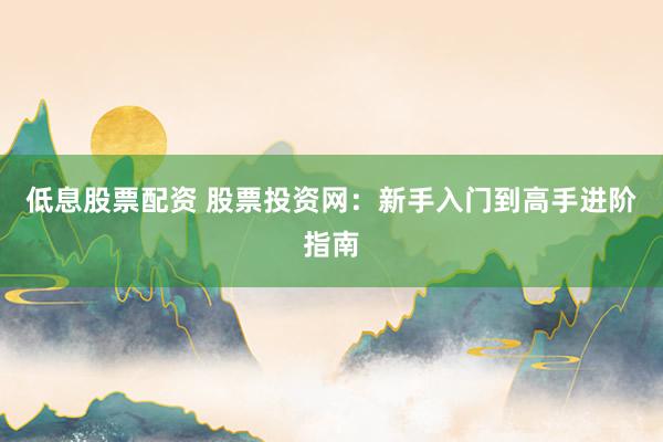 低息股票配资 股票投资网：新手入门到高手进阶指南