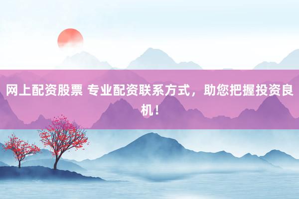 网上配资股票 专业配资联系方式,助您把握投资良机!