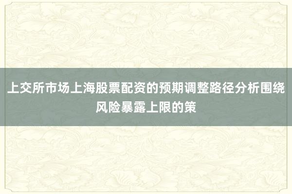 上交所市场上海股票配资的预期调整路径分析围绕风险暴露上限的策