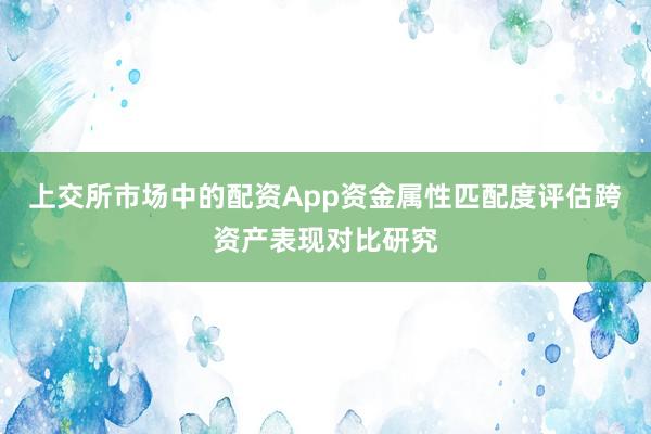 上交所市场中的配资App资金属性匹配度评估跨资产表现对比研究