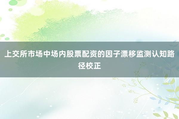 上交所市场中场内股票配资的因子漂移监测认知路径校正